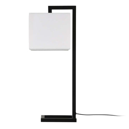 Hudson & Canal - Grayson 26in Tall Table Lamp with Fabric Shade in Blackened Bronze/White - TL0566 veiw 3