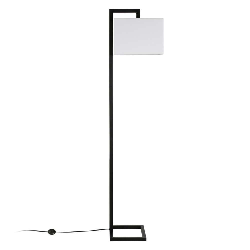 Hudson & Canal - Grayson 68in Tall Floor Lamp with Fabric Shade in Blackened Bronze/White - FL0252 veiw 3