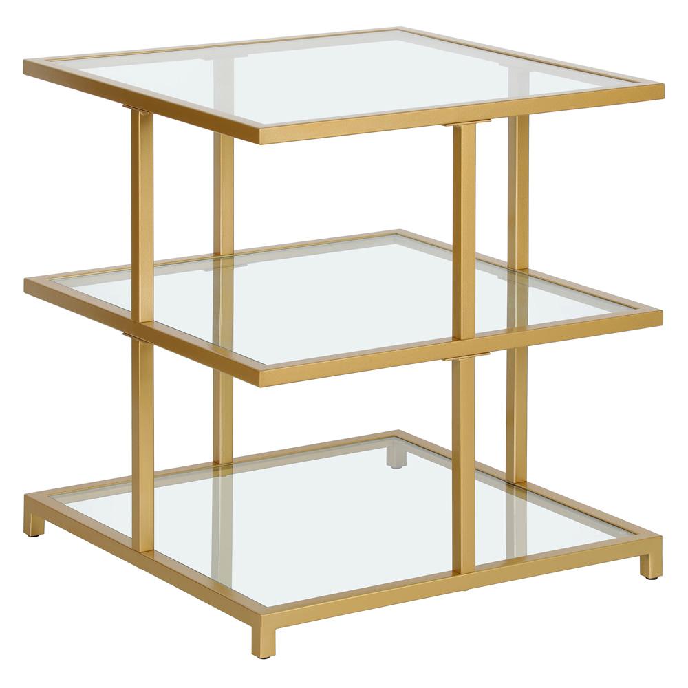 Hudson & Canal - Greenwich 22in Wide Square Side Table in Brass - ST1615 veiw 1