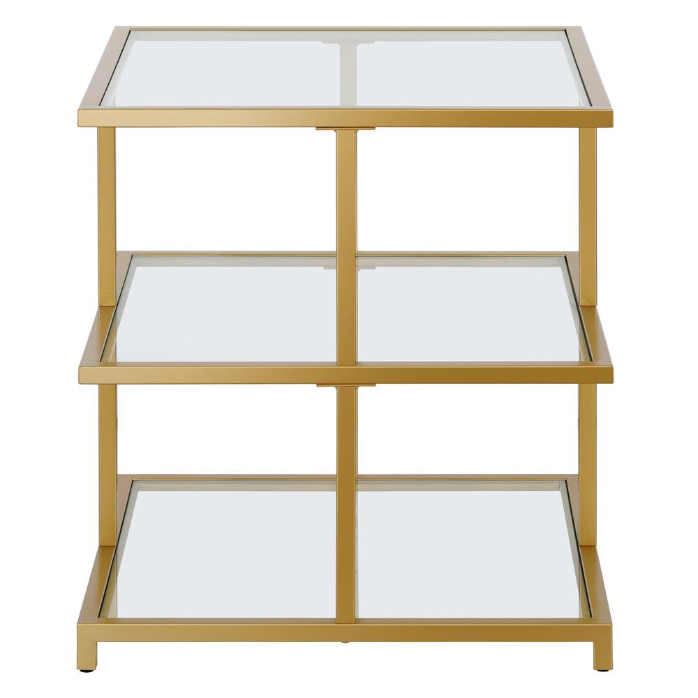 Hudson & Canal - Greenwich 22in Wide Square Side Table in Brass - ST1615 veiw 2