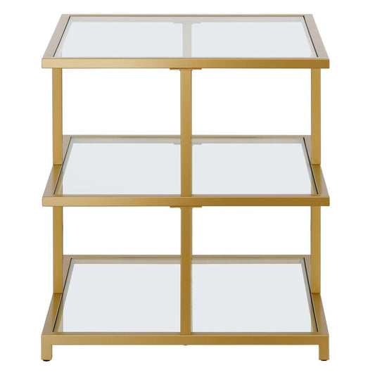 Hudson & Canal - Greenwich 22in Wide Square Side Table in Brass - ST1615 veiw 2