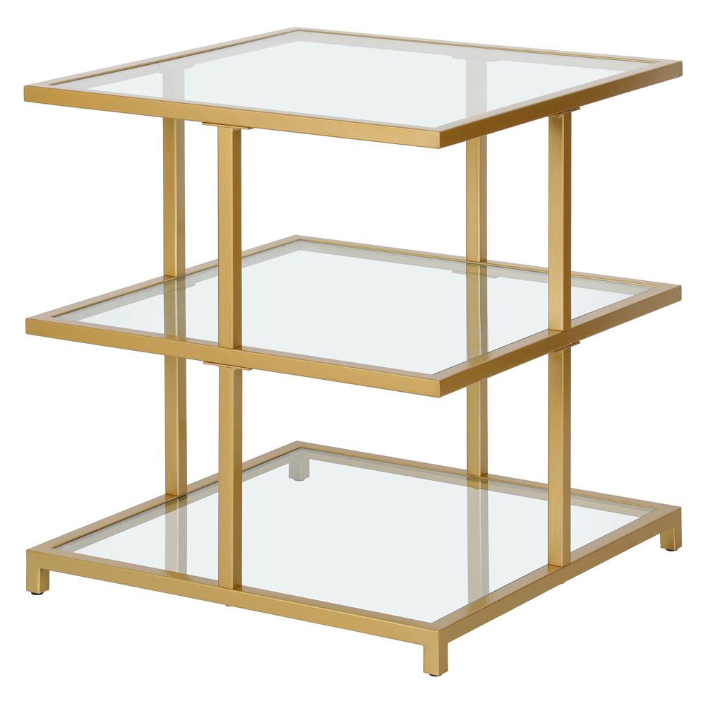 Hudson & Canal - Greenwich 22in Wide Square Side Table in Brass - ST1615 veiw 3