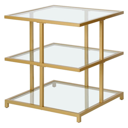 Hudson & Canal - Greenwich 22in Wide Square Side Table in Brass - ST1615 veiw 3