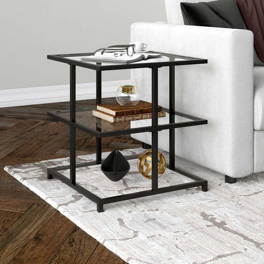 Hudson & Canal - Greenwich 22in Wide Square Side Table in Blackened Bronze - ST1614 veiw 2