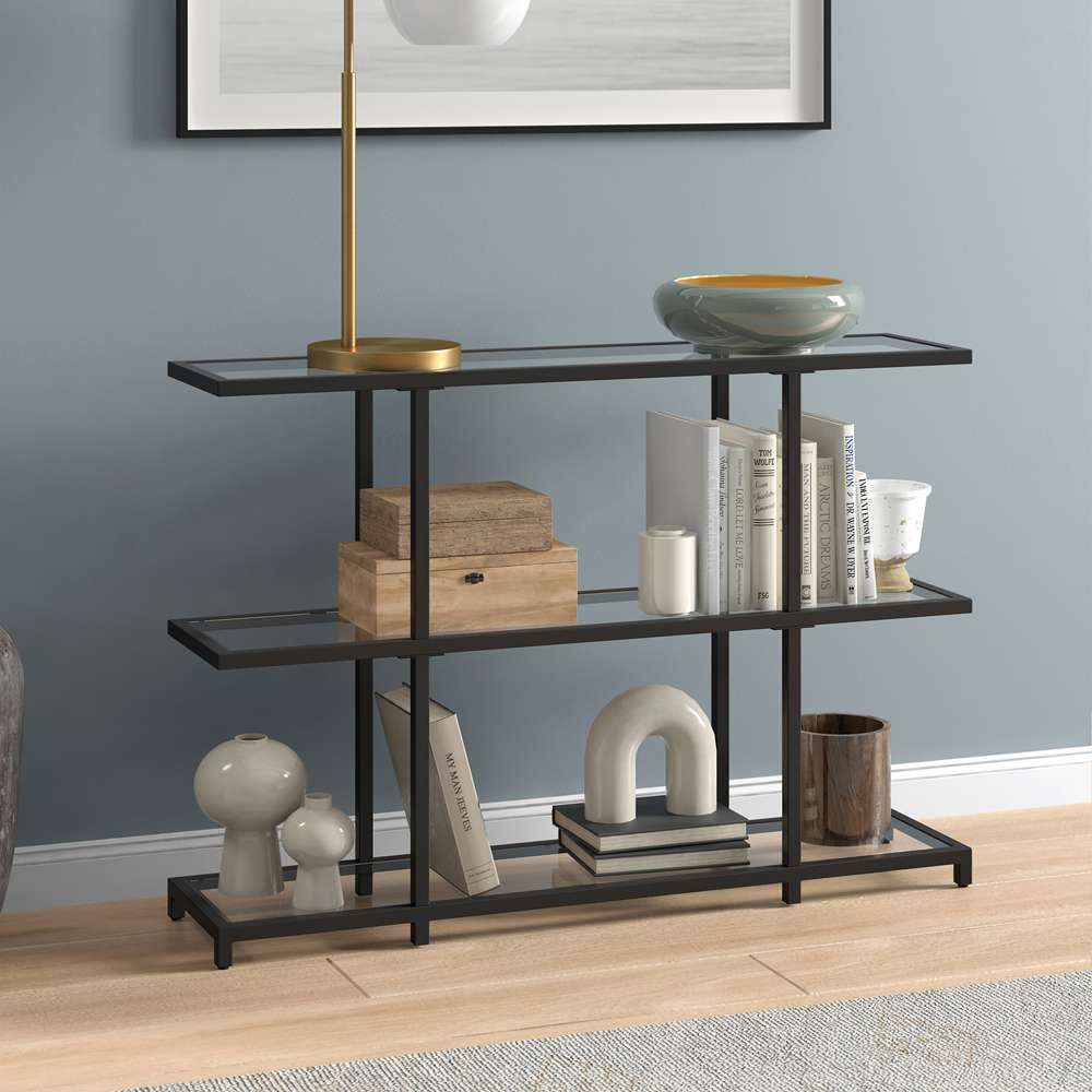 Hudson & Canal - Greenwich 42in Wide Rectangular Console Table in Blackened Bronze - AT1284 veiw 2
