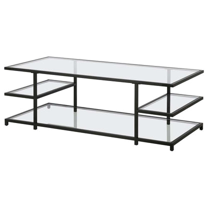 Hudson & Canal - Greenwich 54in Wide Rectangular Coffee Table in Blackened Bronze - CT1612 veiw 4