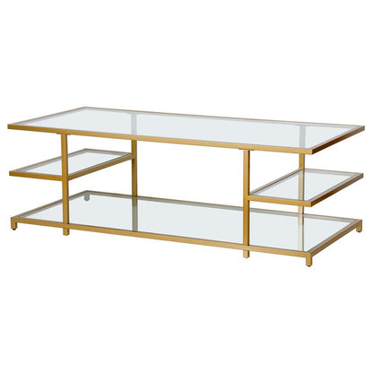 Hudson & Canal - Greenwich 54in Wide Rectangular Coffee Table in Brass - CT1613 veiw 4