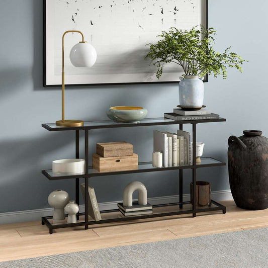 Hudson & Canal - Greenwich 55in Wide Rectangular Console Table in Blackened Bronze - AT1218 veiw 2