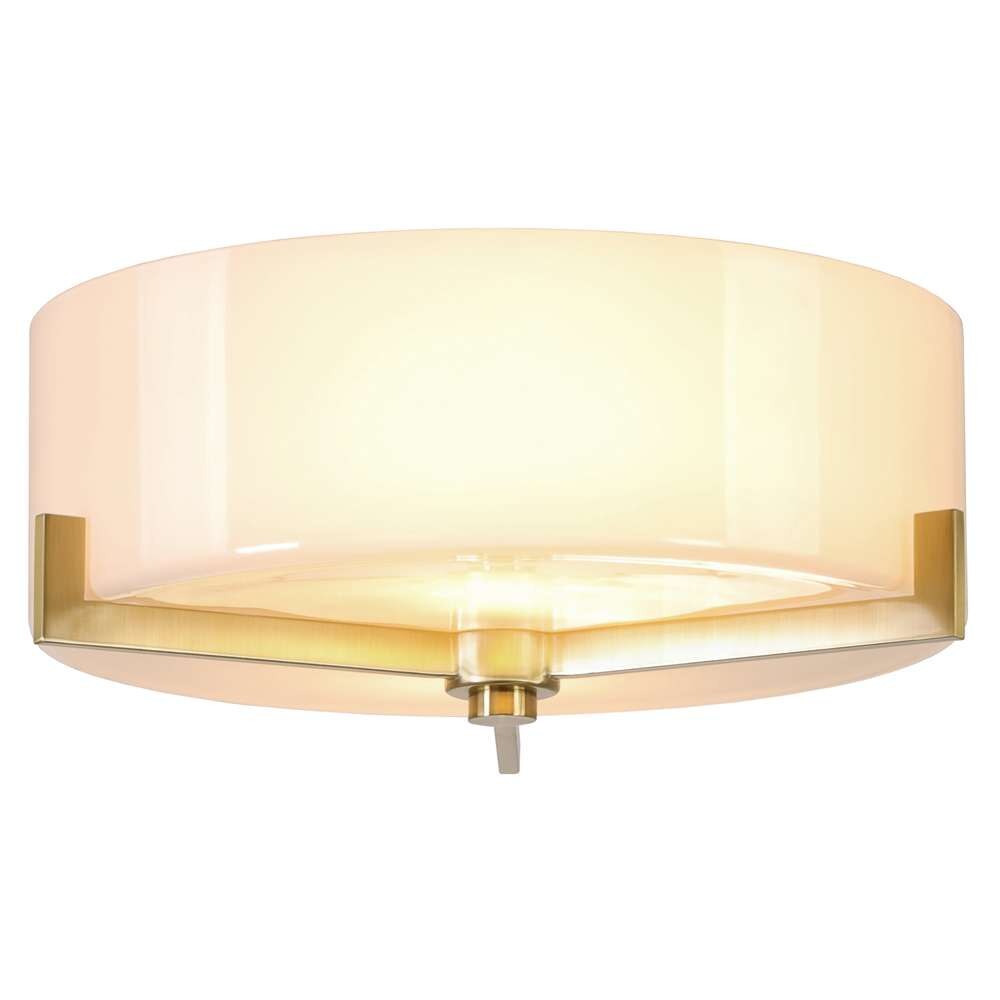 Hudson & Canal - Hamlin 17in Wide 2-Light Semi Flush Mount with Glass Shade in Brushed Brass/White - SF1785 veiw 3