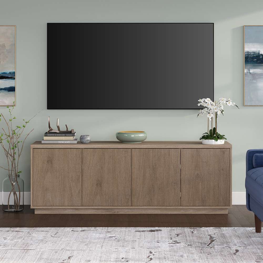 Hudson & Canal - Hanson Rectangular TV Stand for TVs up to 75in in Antiqued Gray Oak - TV2045 veiw 5