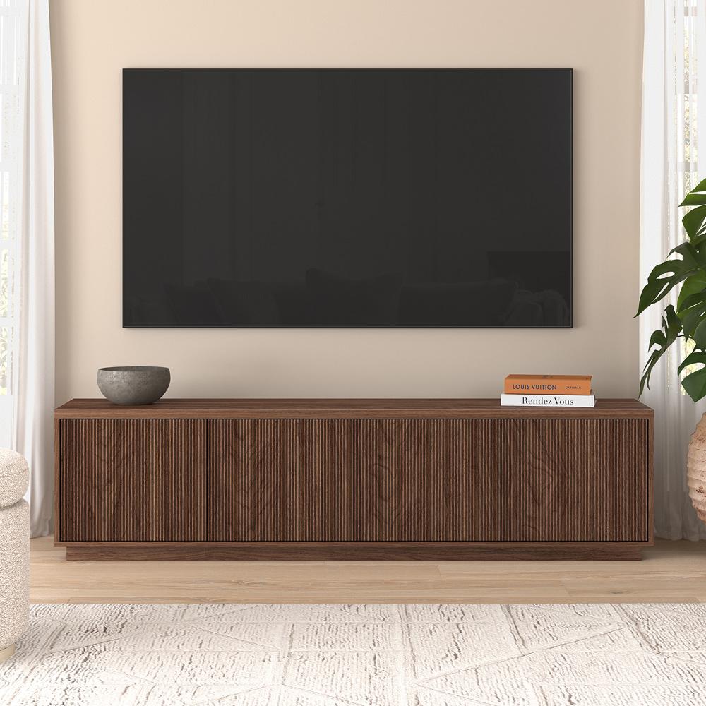Hudson & Canal - Hanson Rectangular TV Stand for TVs up to 85in in Satin Walnut - TV2379 veiw 4