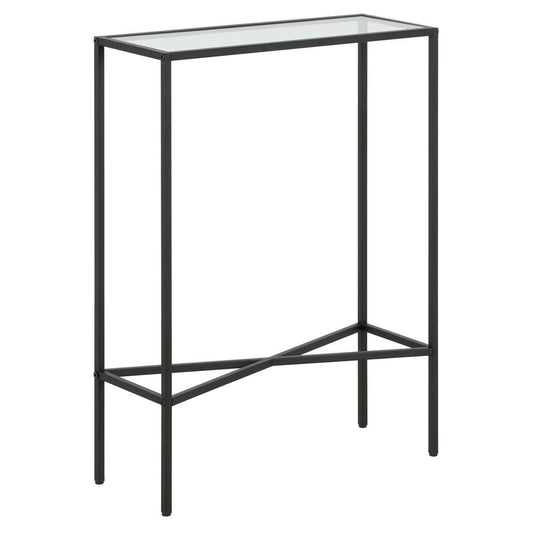 Hudson & Canal - Henley 22in Wide Rectangular Console Table with Glass Top in Blackened Bronze - AT1717 veiw 1