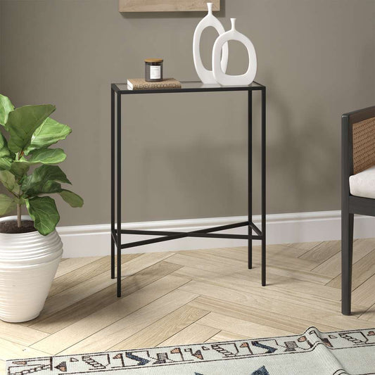 Hudson & Canal - Henley 22in Wide Rectangular Console Table with Glass Top in Blackened Bronze - AT1717 veiw 2