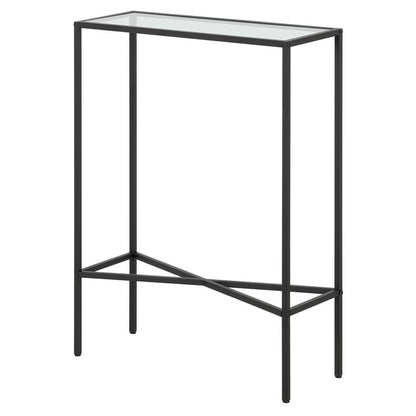 Hudson & Canal - Henley 22in Wide Rectangular Console Table with Glass Top in Blackened Bronze - AT1717 veiw 4