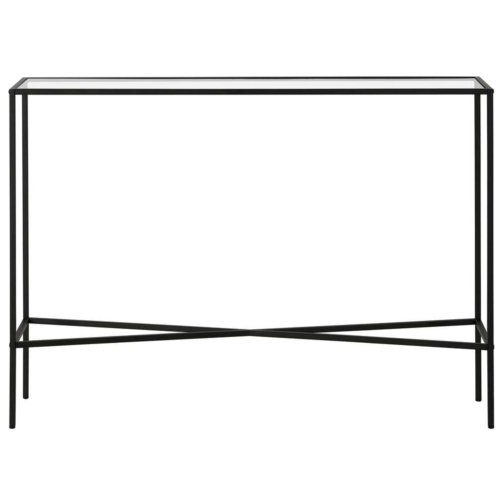 Hudson & Canal - Henley 42in Wide Rectangular Console Table with Glass Top in Blackened Bronze - AT1278 veiw 3