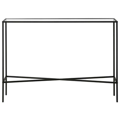 Hudson & Canal - Henley 42in Wide Rectangular Console Table with Glass Top in Blackened Bronze - AT1278 veiw 3