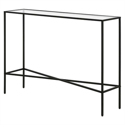 Hudson & Canal - Henley 42in Wide Rectangular Console Table with Glass Top in Blackened Bronze - AT1278 veiw 4