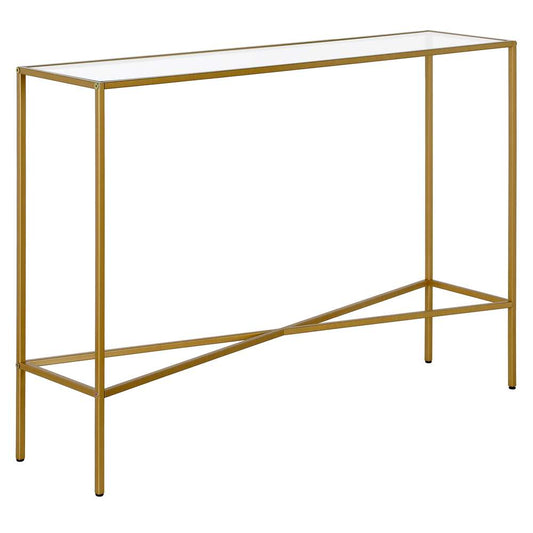 Hudson & Canal - Henley 42in Wide Rectangular Console Table with Glass Top in Brass - AT1279 veiw 1