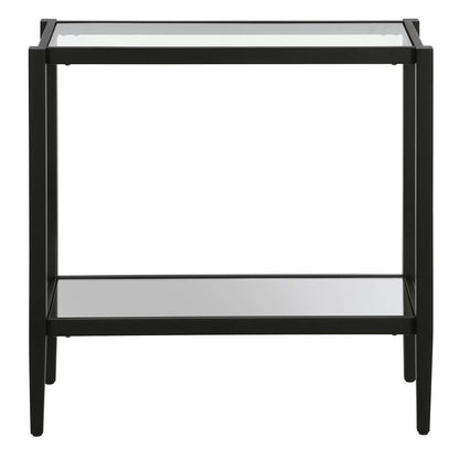 Hudson & Canal - Hera 24in Wide Rectangular Side Table with Glass Shelf in Blackened Bronze - ST1312 veiw 3