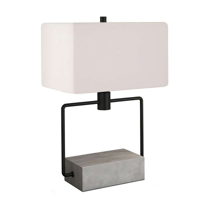 Hudson & Canal - Holden 22.75in Tall Table Lamp with Fabric Shade in Concrete/Blackened Bronze/White - TL0086 veiw 3