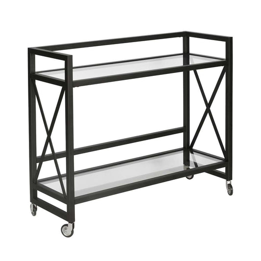 Hudson & Canal - Holly 38in Wide Rectangular Bar Cart in Blackened Bronze - BC0261 veiw 1