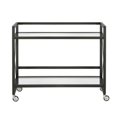 Hudson & Canal - Holly 38in Wide Rectangular Bar Cart in Blackened Bronze - BC0261 veiw 3