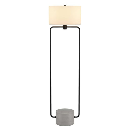 Hudson & Canal - Howland 63in Tall Floor Lamp with Fabric Shade in Blackened Bronze/Concrete/White - FL1579 veiw 3