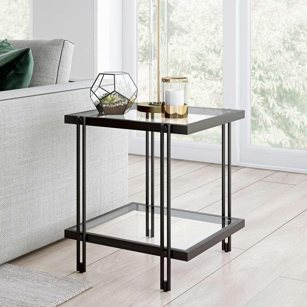 Hudson & Canal - Inez 20in Wide Square Side Table in Blackened Bronze - ST0319 veiw 2