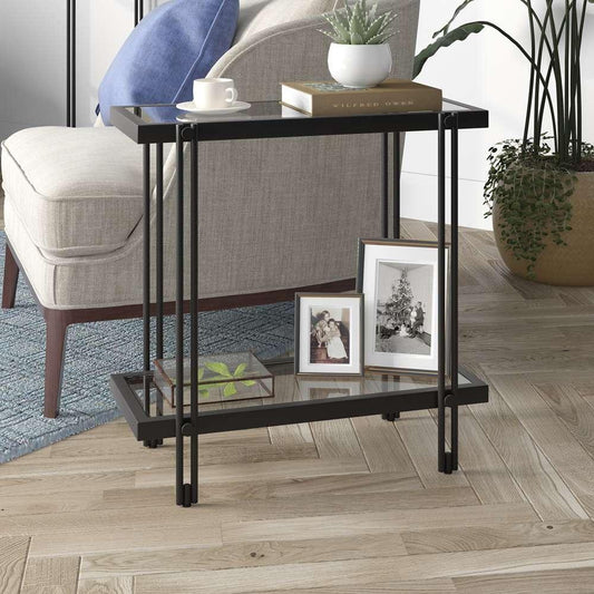 Hudson & Canal - Inez 24in Wide Rectangular Side Table in Blackened Bronze - ST1316 veiw 2
