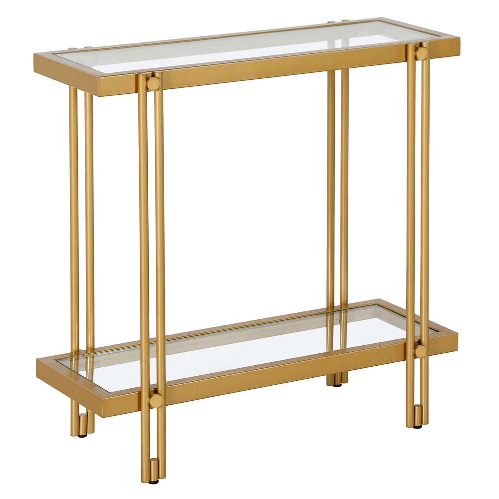 Hudson & Canal - Inez 24in Wide Rectangular Side Table in Brass - ST1317 veiw 1