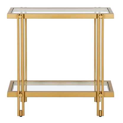 Hudson & Canal - Inez 24in Wide Rectangular Side Table in Brass - ST1317 veiw 3