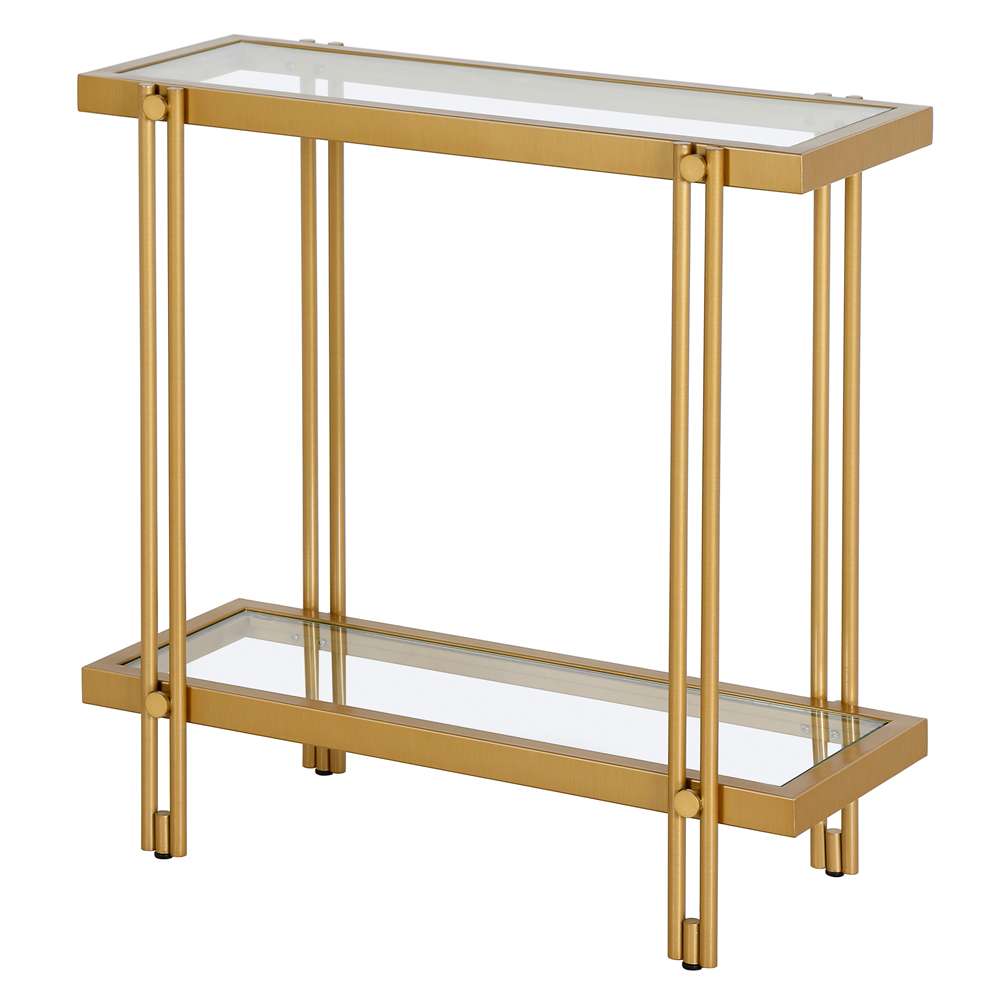 Hudson & Canal - Inez 24in Wide Rectangular Side Table in Brass - ST1317 veiw 4
