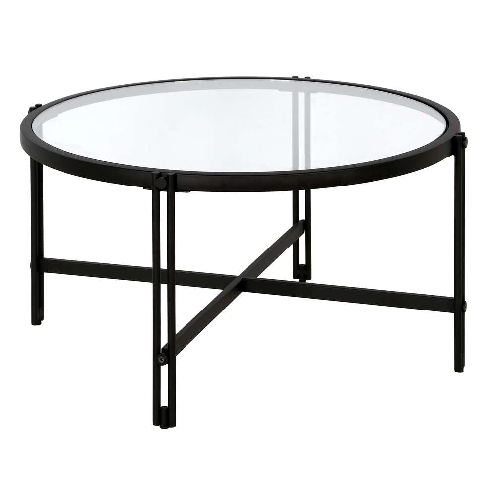 Hudson & Canal - Inez 32in Wide Round Coffee Table in Blackened Bronze - CT1518 veiw 1