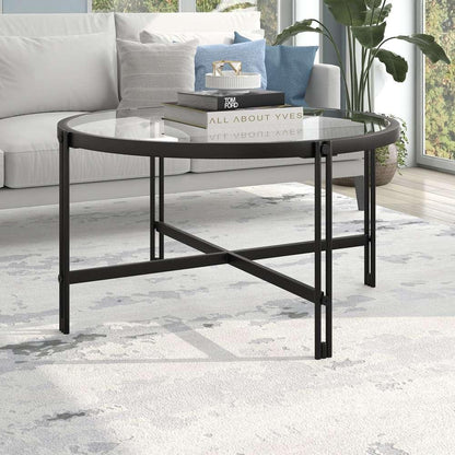 Hudson & Canal - Inez 32in Wide Round Coffee Table in Blackened Bronze - CT1518 veiw 2