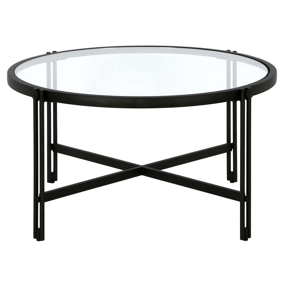 Hudson & Canal - Inez 32in Wide Round Coffee Table in Blackened Bronze - CT1518 veiw 3