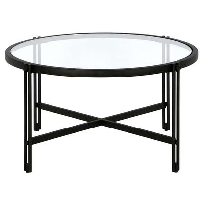 Hudson & Canal - Inez 32in Wide Round Coffee Table in Blackened Bronze - CT1518 veiw 3