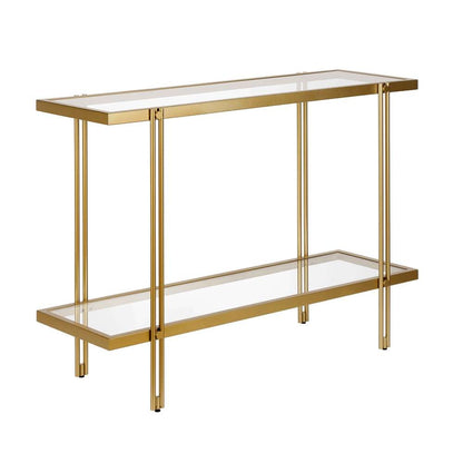 Hudson & Canal - Inez 42in Wide Rectangular Console Table in Brass - AT0314 veiw 1