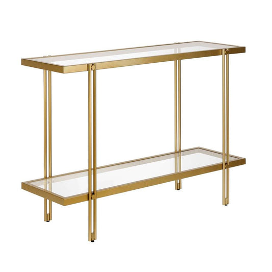 Hudson & Canal - Inez 42in Wide Rectangular Console Table in Brass - AT0314 veiw 1