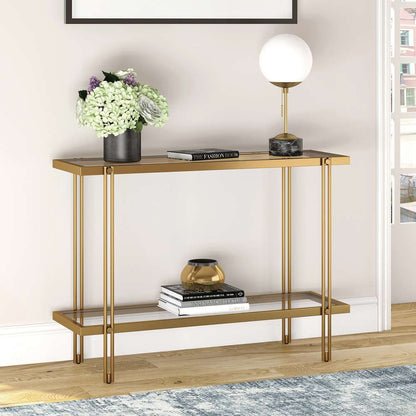 Hudson & Canal - Inez 42in Wide Rectangular Console Table in Brass - AT0314 veiw 2