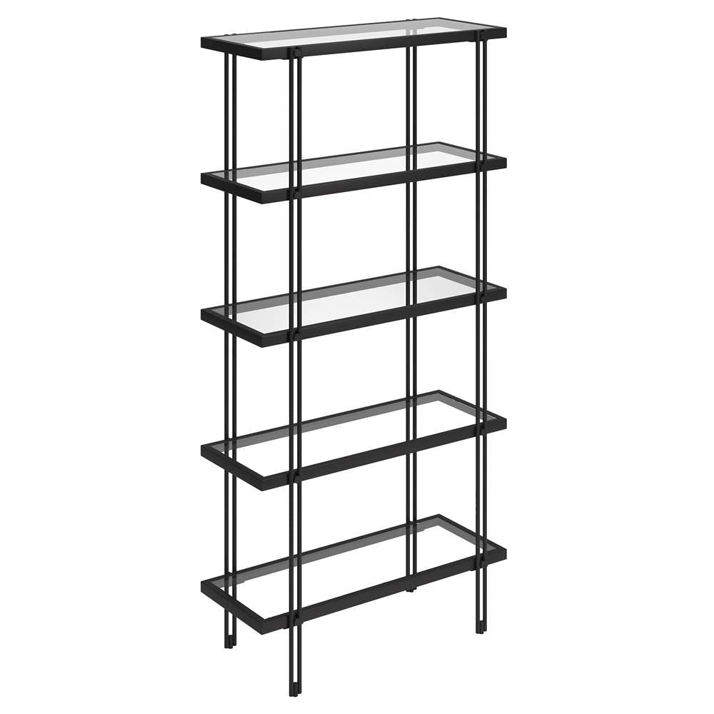 Hudson & Canal - Inez 68in Tall Rectangular Bookcase in Blackened Bronze - BK1339 veiw 1
