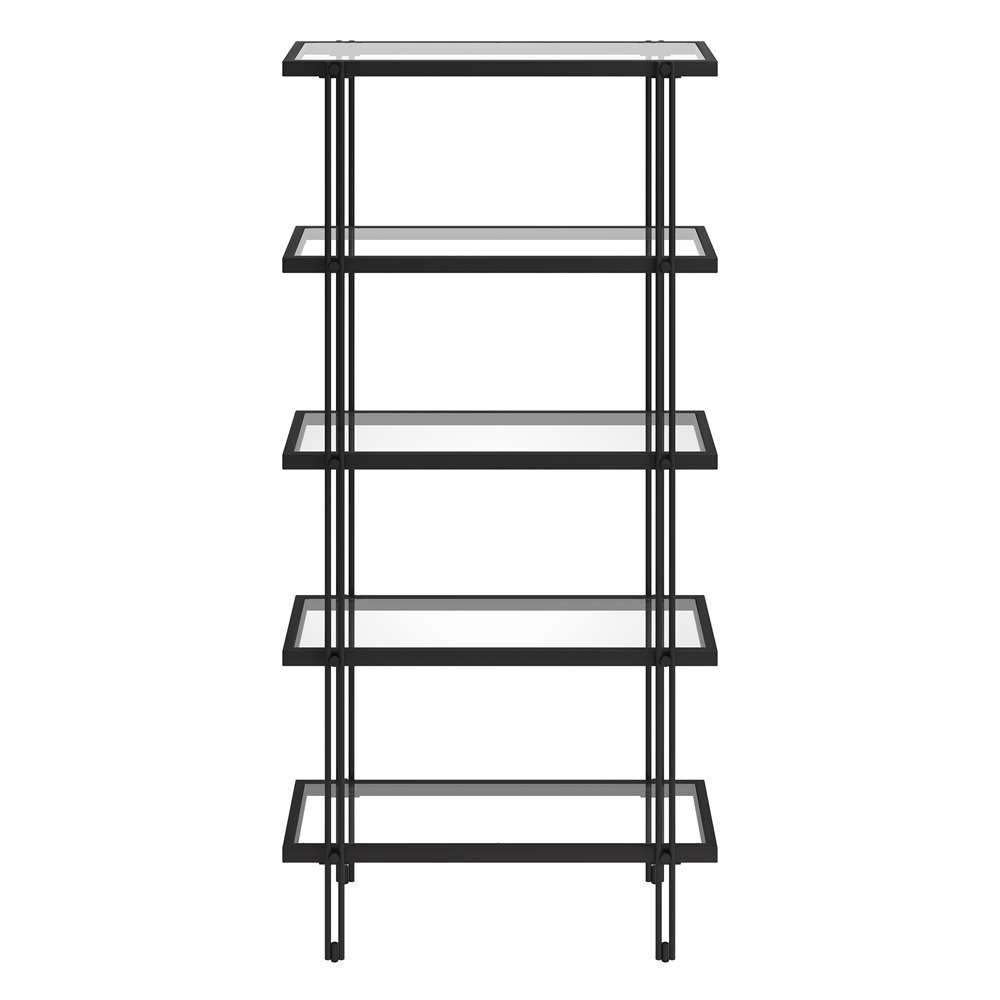 Hudson & Canal - Inez 68in Tall Rectangular Bookcase in Blackened Bronze - BK1339 veiw 3