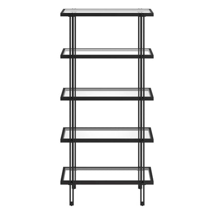 Hudson & Canal - Inez 68in Tall Rectangular Bookcase in Blackened Bronze - BK1339 veiw 3