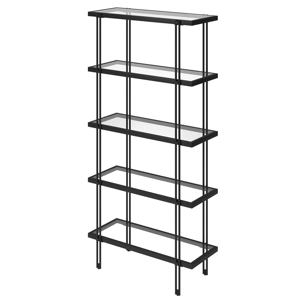 Hudson & Canal - Inez 68in Tall Rectangular Bookcase in Blackened Bronze - BK1339 veiw 4