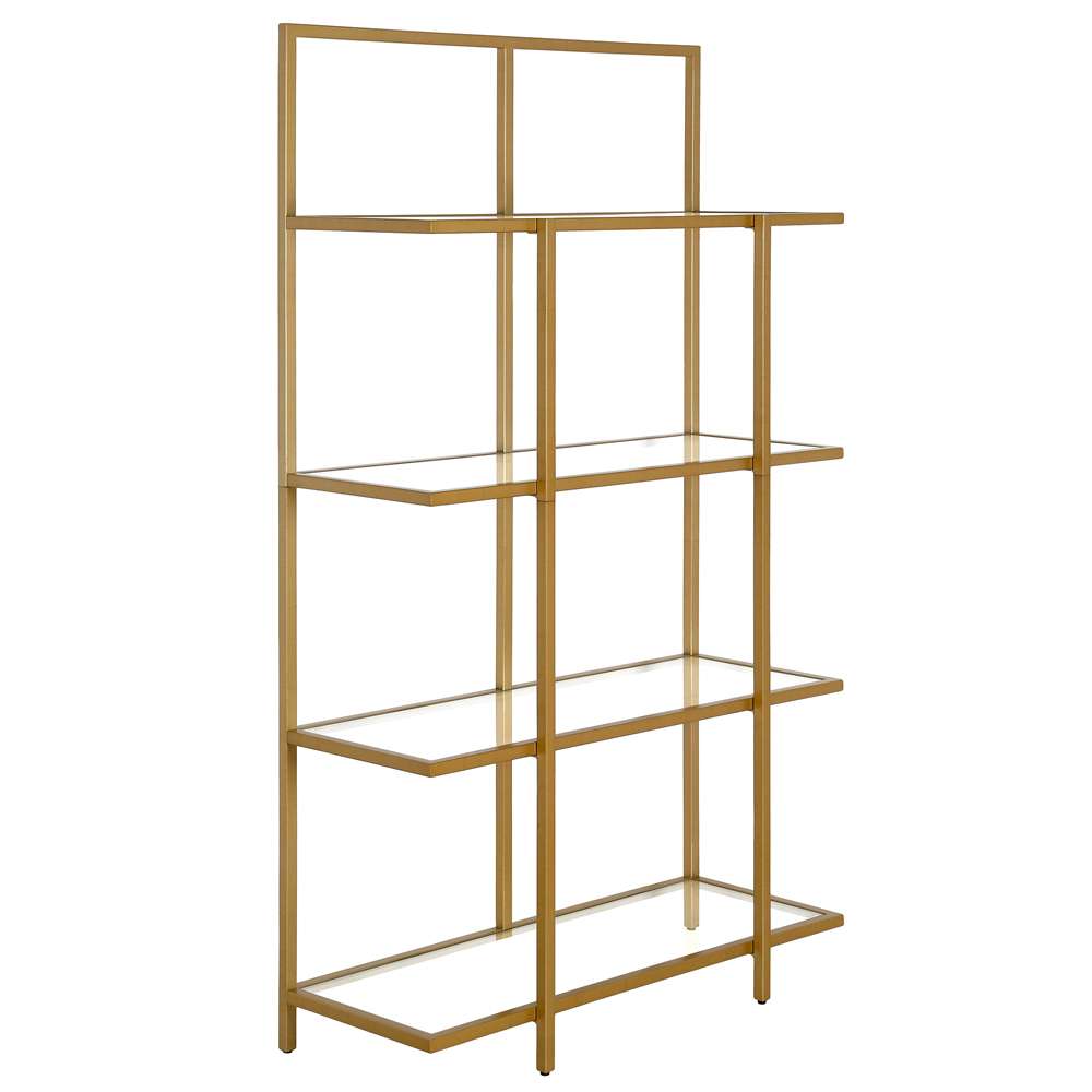 Hudson & Canal - Ingels 62in Tall Rectangular Bookcase in Brass - BK1211 veiw 1