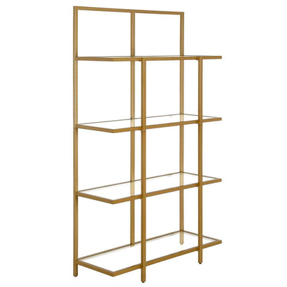 Hudson & Canal - Ingels 62in Tall Rectangular Bookcase in Brass - BK1211 veiw 1
