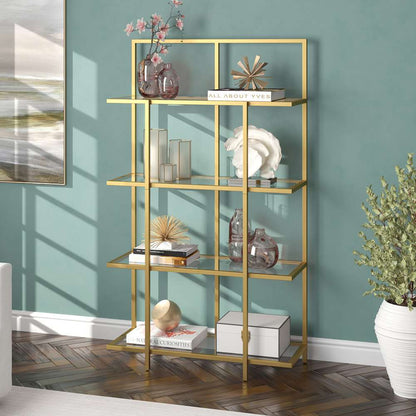 Hudson & Canal - Ingels 62in Tall Rectangular Bookcase in Brass - BK1211 veiw 2