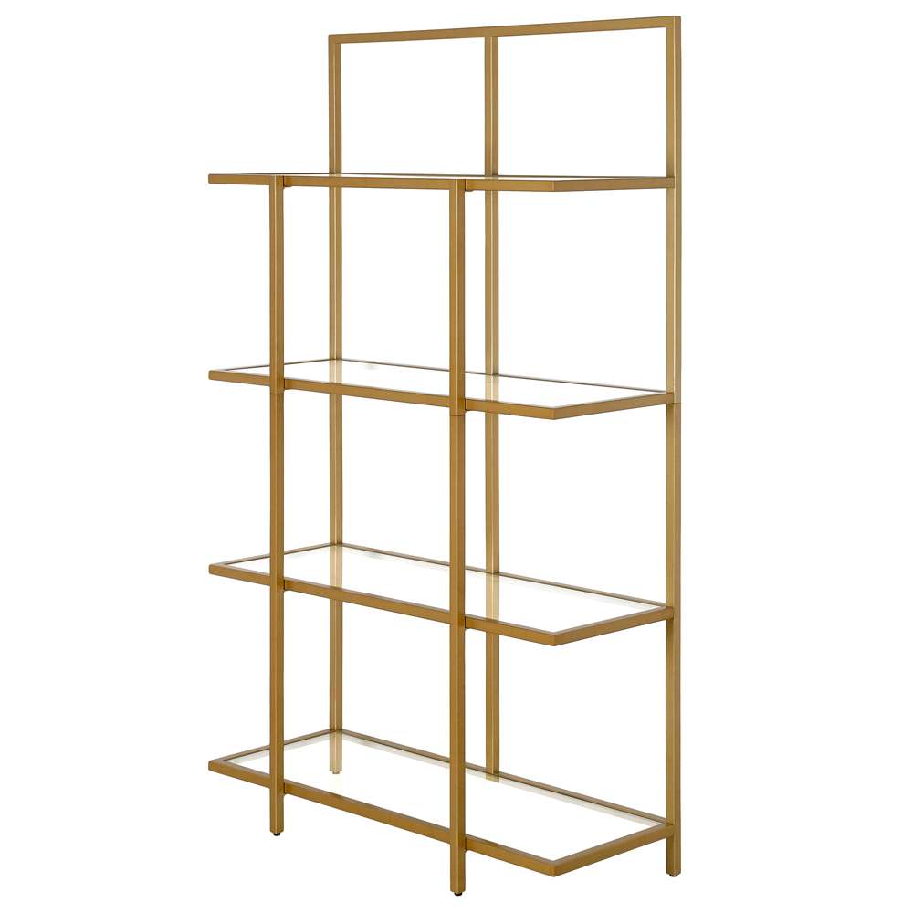 Hudson & Canal - Ingels 62in Tall Rectangular Bookcase in Brass - BK1211 veiw 4