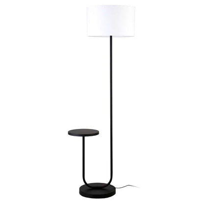 Hudson & Canal - Jacinta Tray Table Floor Lamp with Fabric Shade in Blackened Bronze/White - FL1568 veiw 1