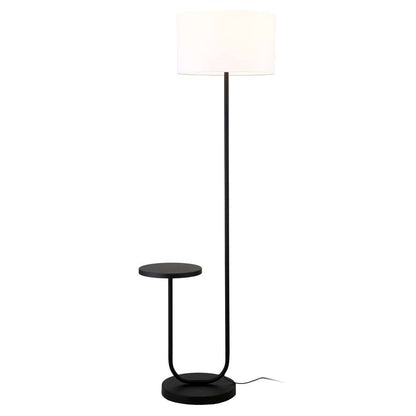 Hudson & Canal - Jacinta Tray Table Floor Lamp with Fabric Shade in Blackened Bronze/White - FL1568 veiw 3