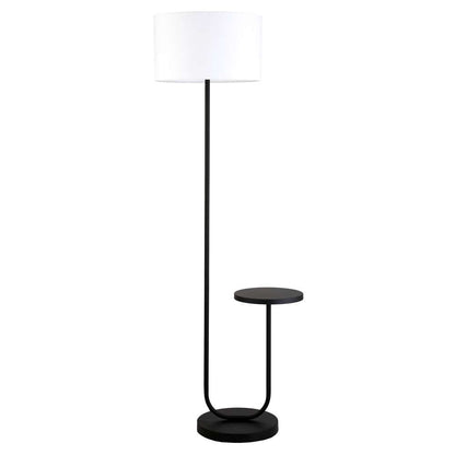 Hudson & Canal - Jacinta Tray Table Floor Lamp with Fabric Shade in Blackened Bronze/White - FL1568 veiw 4
